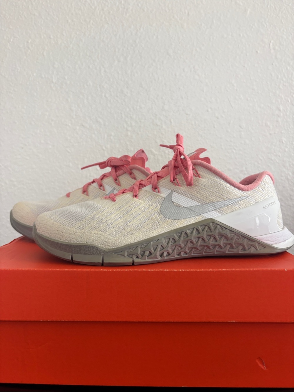 Nike Women’s Cream Training Shoes with Pink Accents